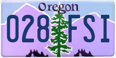 OR license plate 028FSI
