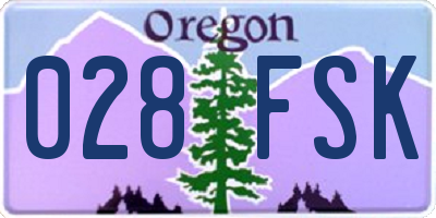 OR license plate 028FSK