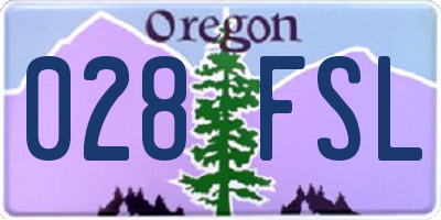 OR license plate 028FSL