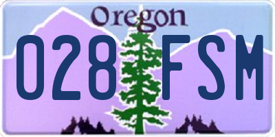 OR license plate 028FSM