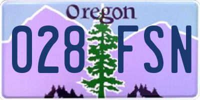 OR license plate 028FSN