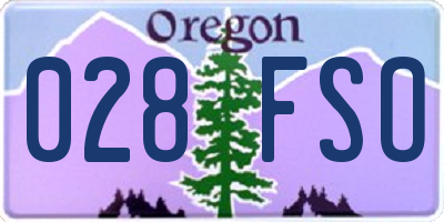 OR license plate 028FSO