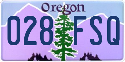 OR license plate 028FSQ