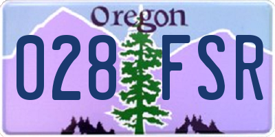 OR license plate 028FSR