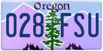 OR license plate 028FSU