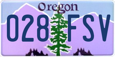 OR license plate 028FSV
