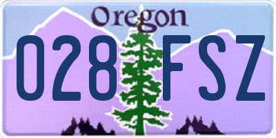 OR license plate 028FSZ