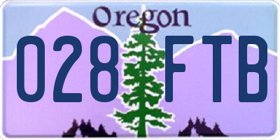 OR license plate 028FTB