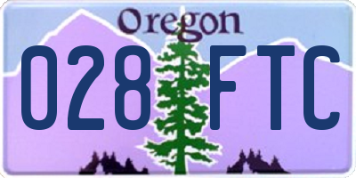 OR license plate 028FTC