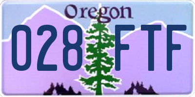 OR license plate 028FTF