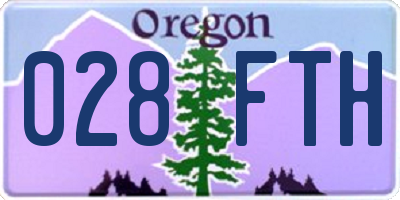 OR license plate 028FTH