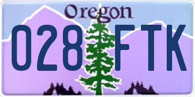 OR license plate 028FTK