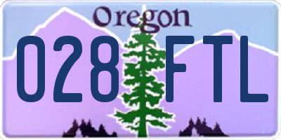 OR license plate 028FTL