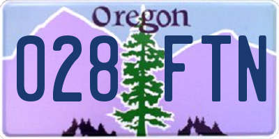 OR license plate 028FTN