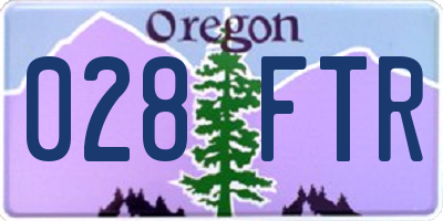 OR license plate 028FTR
