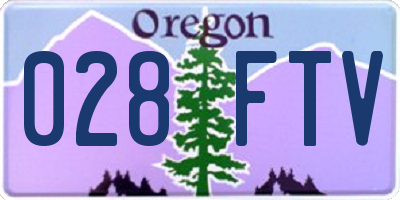 OR license plate 028FTV