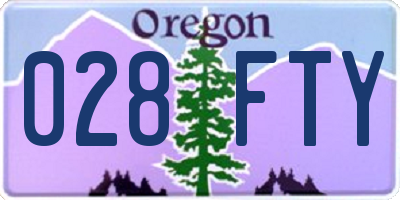 OR license plate 028FTY