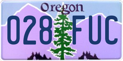 OR license plate 028FUC