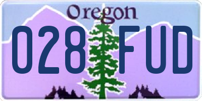 OR license plate 028FUD