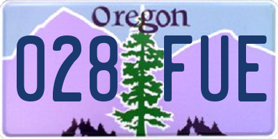 OR license plate 028FUE
