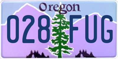 OR license plate 028FUG