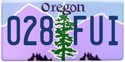 OR license plate 028FUI