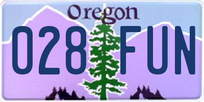 OR license plate 028FUN