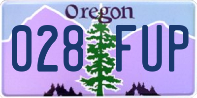 OR license plate 028FUP