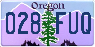 OR license plate 028FUQ