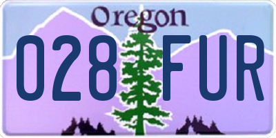 OR license plate 028FUR
