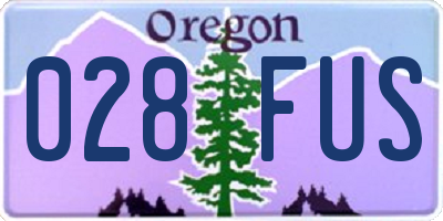 OR license plate 028FUS
