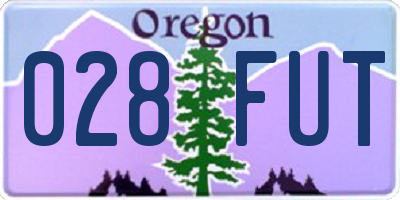 OR license plate 028FUT