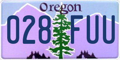 OR license plate 028FUU
