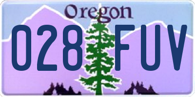OR license plate 028FUV