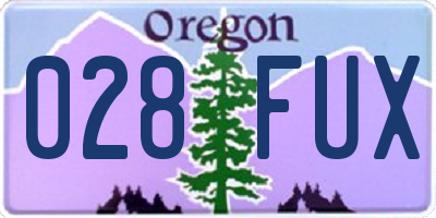 OR license plate 028FUX