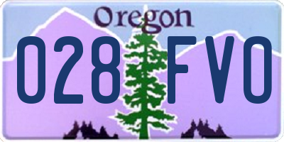 OR license plate 028FVO
