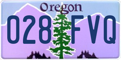 OR license plate 028FVQ