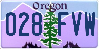 OR license plate 028FVW