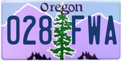 OR license plate 028FWA
