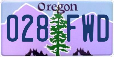 OR license plate 028FWD