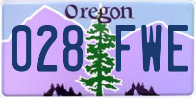 OR license plate 028FWE