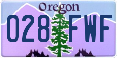 OR license plate 028FWF