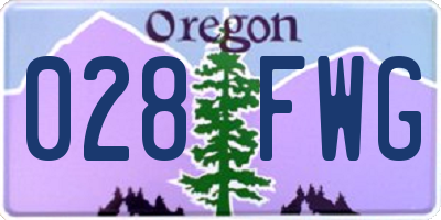 OR license plate 028FWG