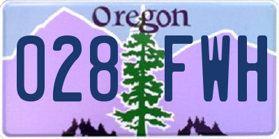 OR license plate 028FWH