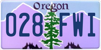 OR license plate 028FWI