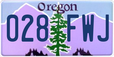 OR license plate 028FWJ