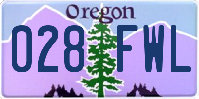 OR license plate 028FWL