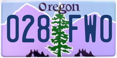 OR license plate 028FWO