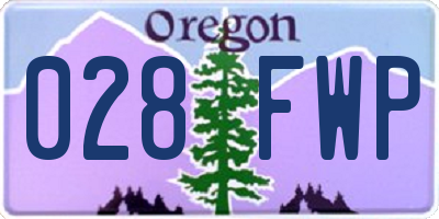 OR license plate 028FWP