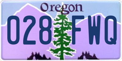OR license plate 028FWQ